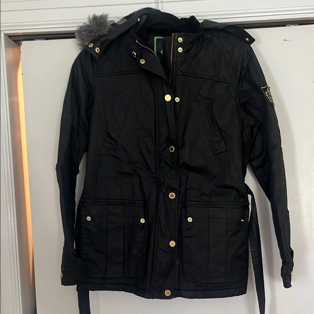 Women's Black Jacket with Gold Accents